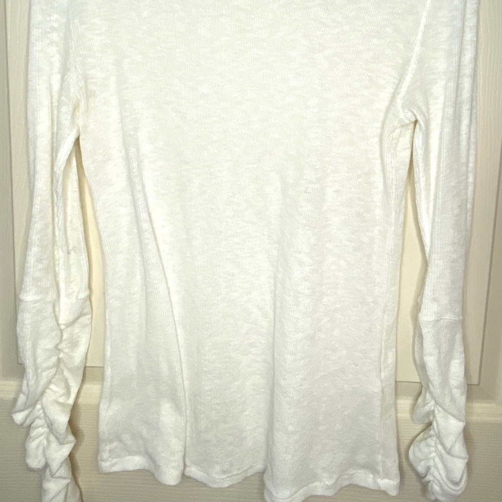 Cream Sheer Long Sleeve Layering Tee sz Med
